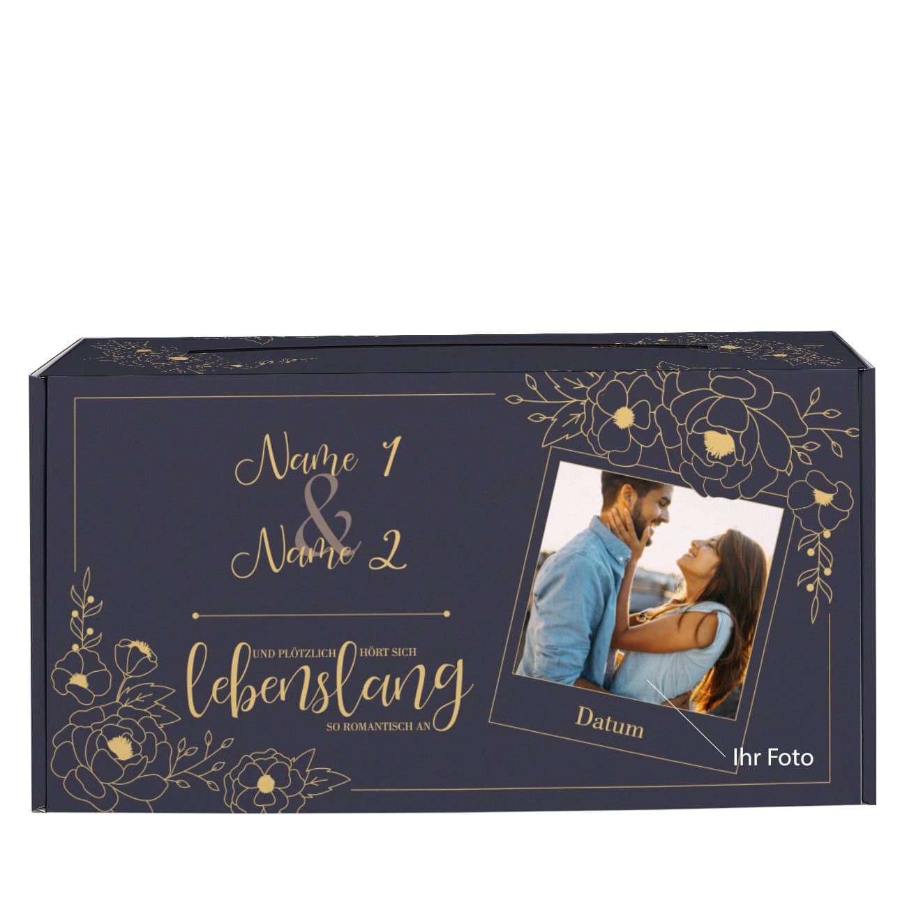 Briefbox mit Ihren Namen, Foto und Hochzeitsdatum