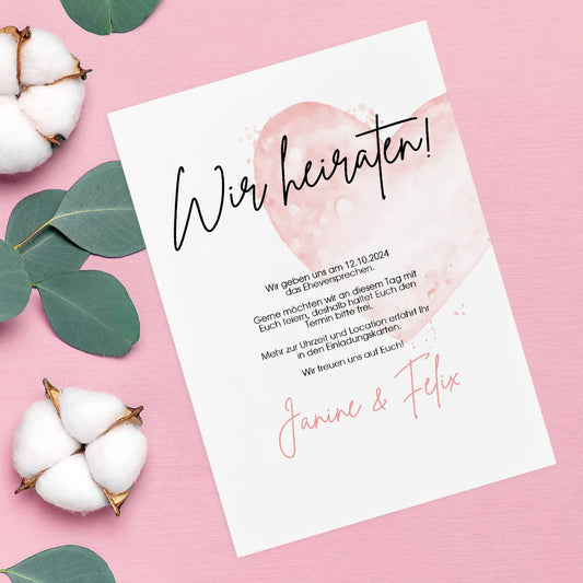 Personalisierte Save the Date Karten zum Einladen der Gäste