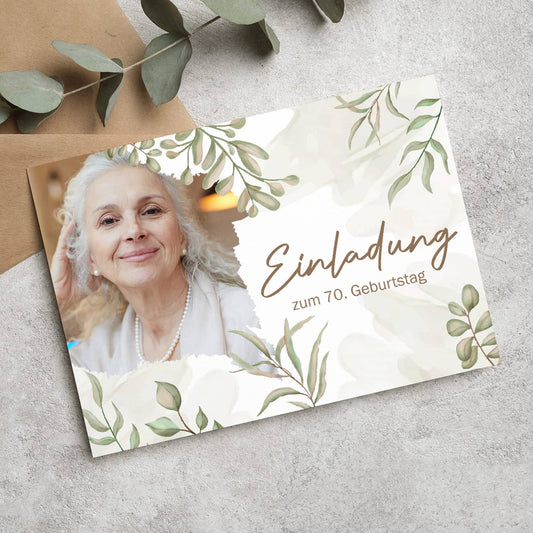 Einladungskarte zum Geburtstag personalisiert mit Foto