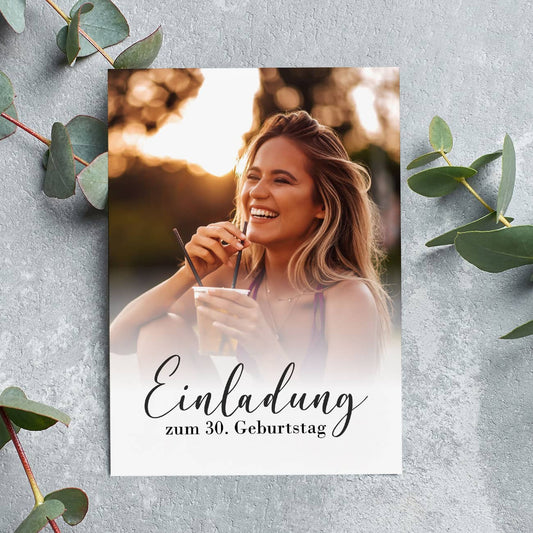 Einladungskarte mit Foto personalisiert