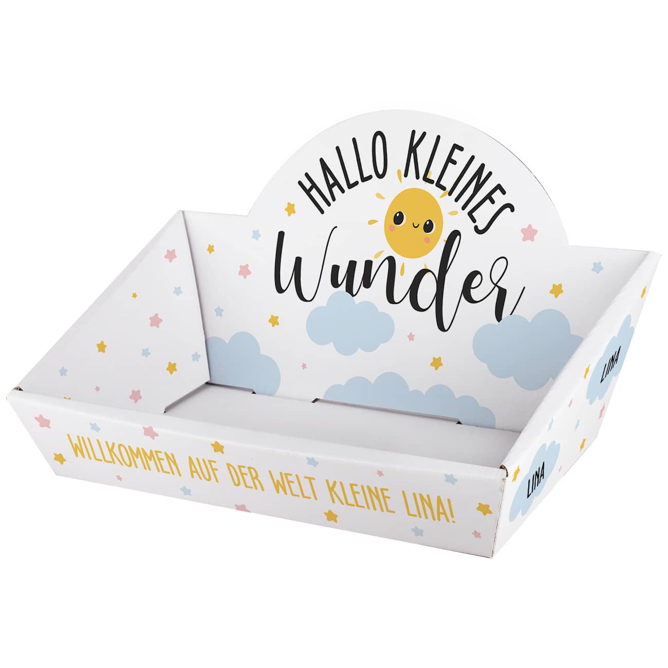 Personalisierter Geschenkkorb zur Geburt