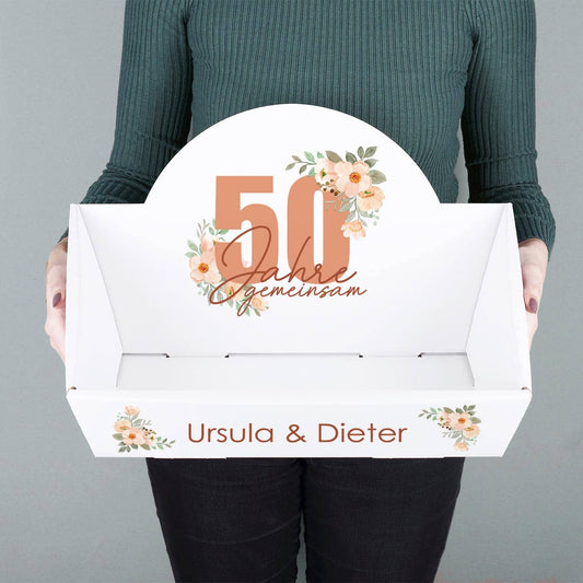 50 Jahre gemeinsam - Geschenkkorb zur Goldenen Hochzeit