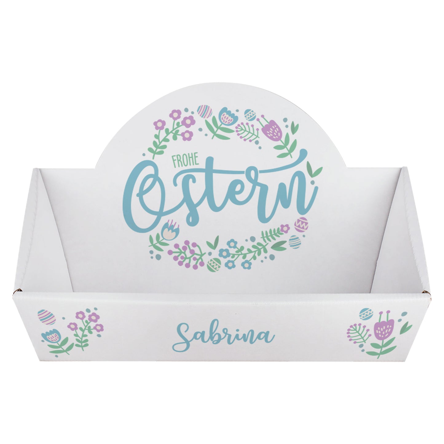 Personalisierter Osternest-Geschenkkorb mit Namen | Frohe Ostern Motiv