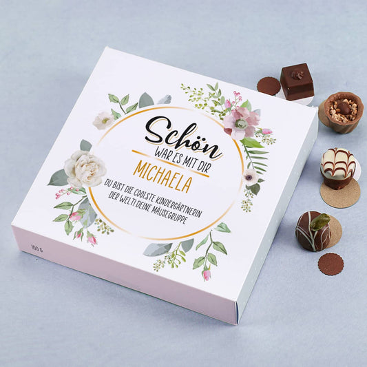 Schön, war es mit dir - 100g Lindt Mini-Pralinés mit Name und Text