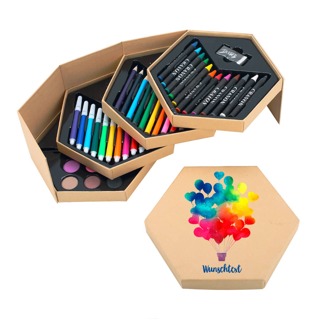 Malkasten zur Einschulung bedruckt mit Wunschtext