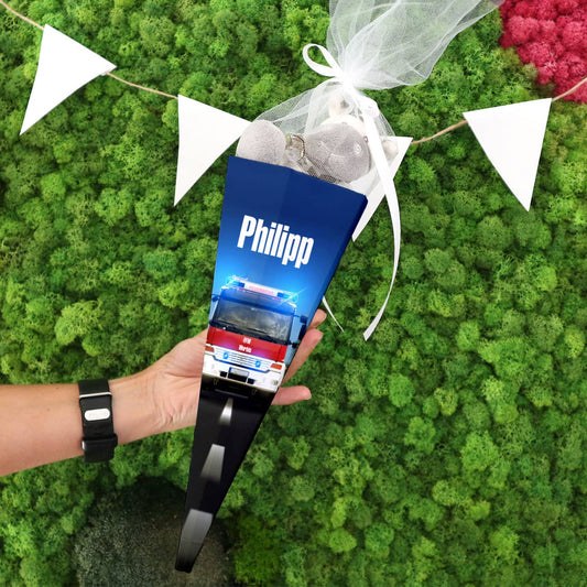 Geschwister Schultüte mit Feuerwehrauto