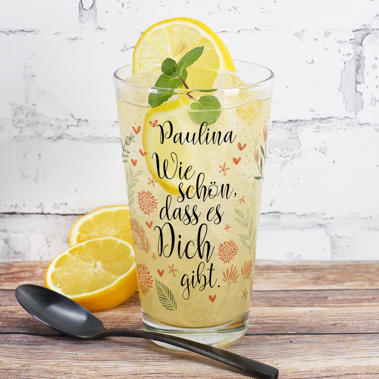 Trinkglas als Dankeschön