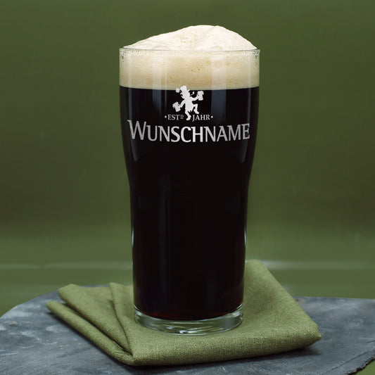 Pint Bierglas mit Wunschname und Wunschjahr personalisiert
