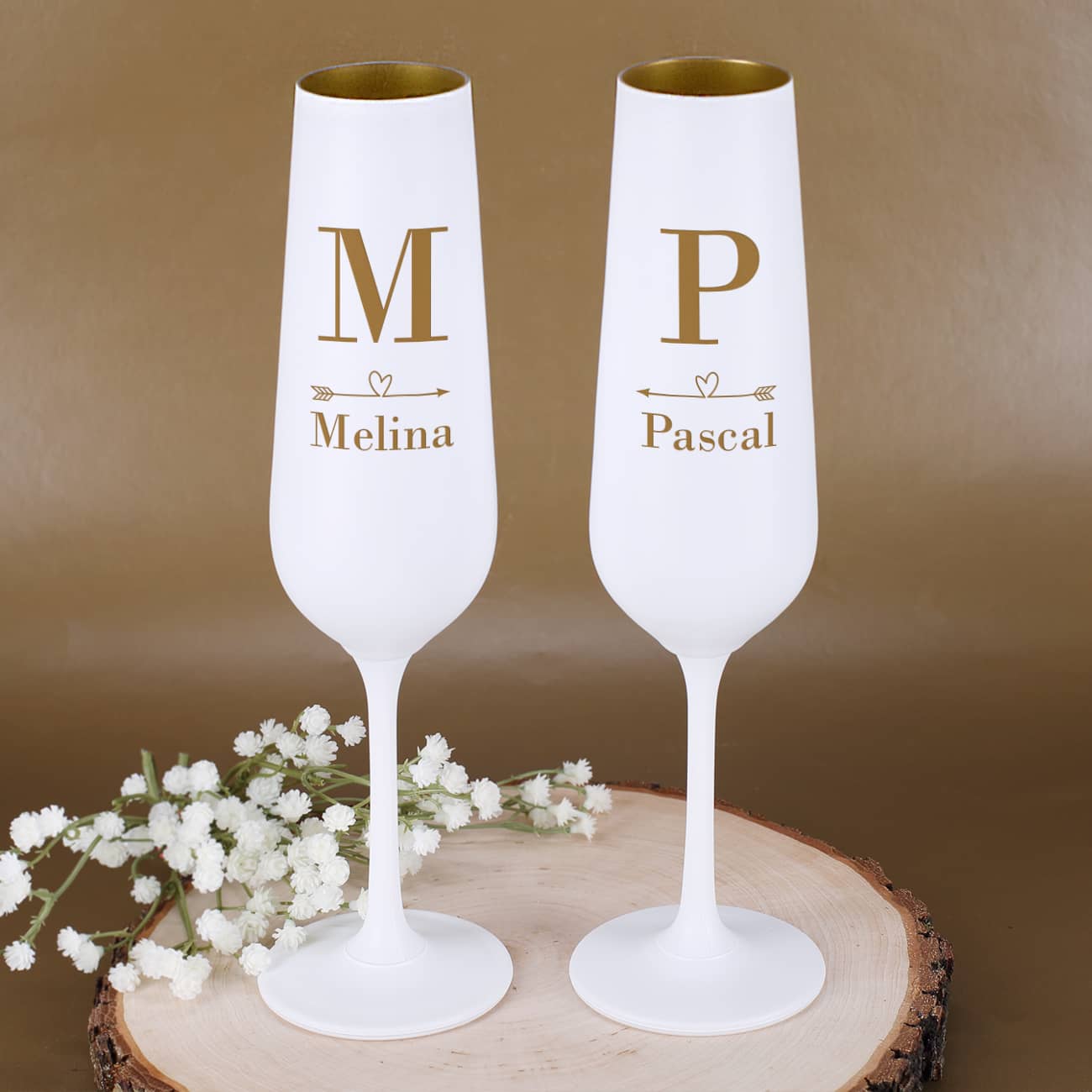 Sektgläser zur Hochzeit mit Gravur –