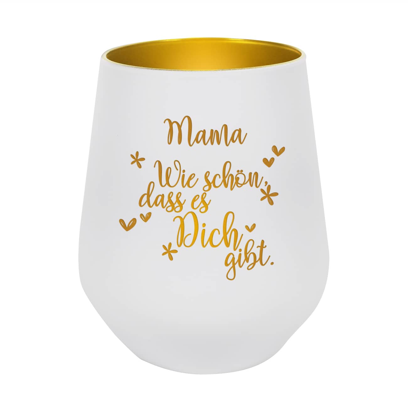 Windlicht "Wie schön, dass es Dich gibt" mit Wunschname als Präsent zum Muttertag oder Geburtstag