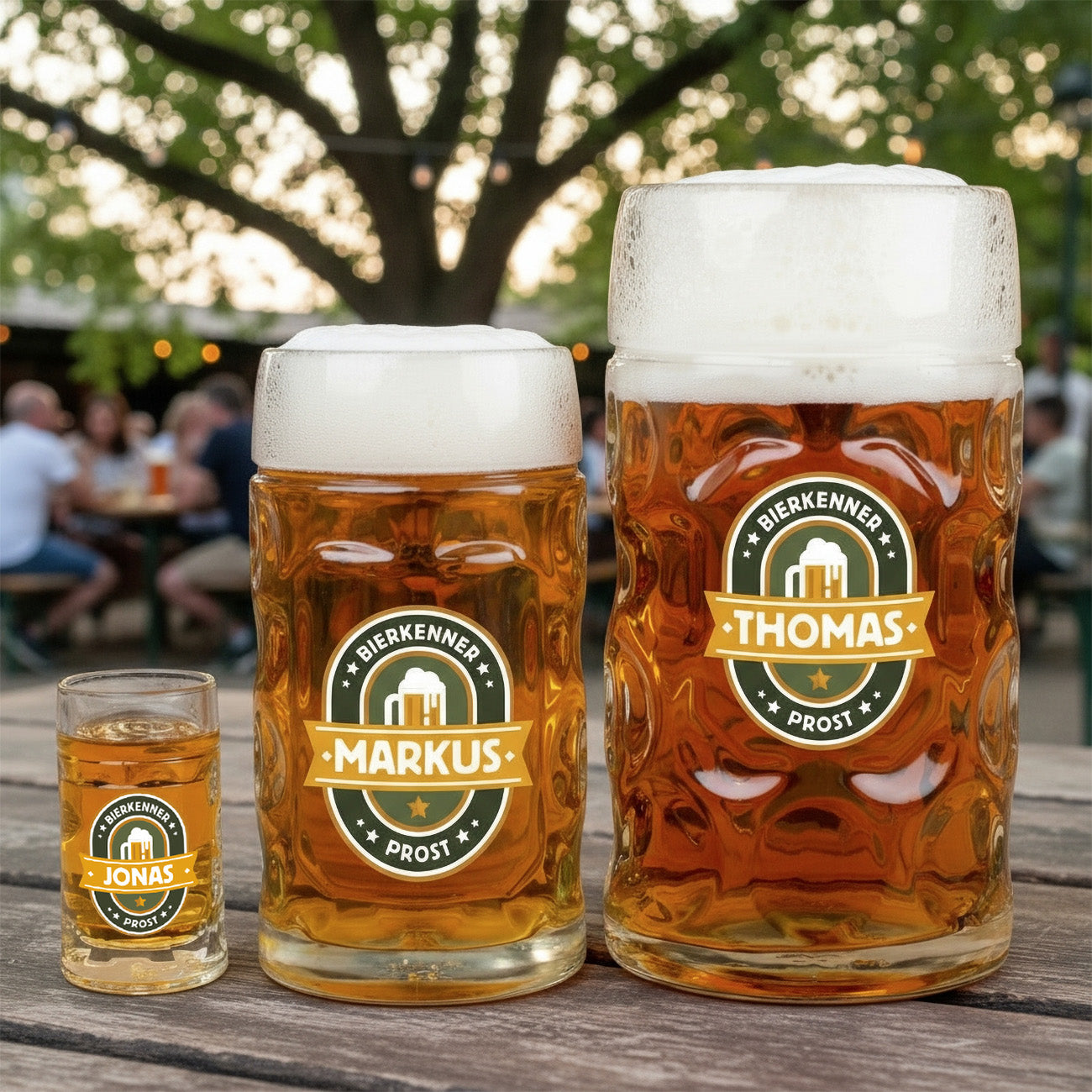 Personalisierter Bierseidel für Bierkenner mit Name in 3 Größen –