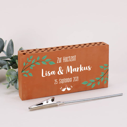 Ziegelstein Geldclip zur Hochzeit