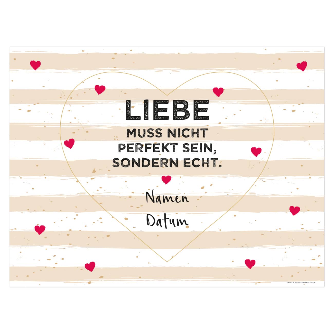 Großes Banner mit Namen und Datum bedruckt