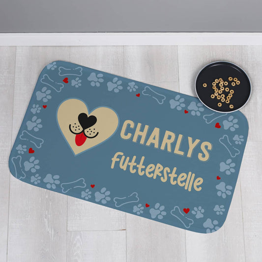 Hundeteppich mit Wunschtext 76x48cm