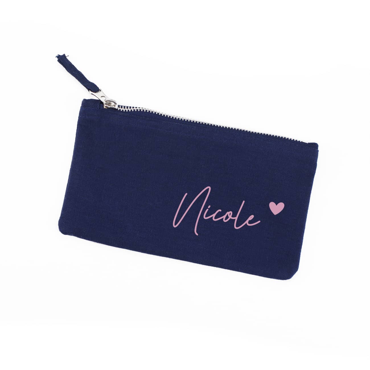 Kosmetiktasche mit Name und Herz, klein