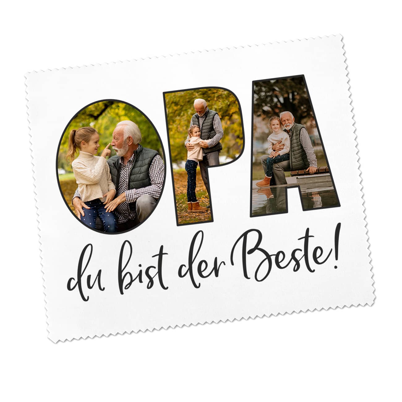 Opa Brillenputztuch mit Ihren Wunschfotos