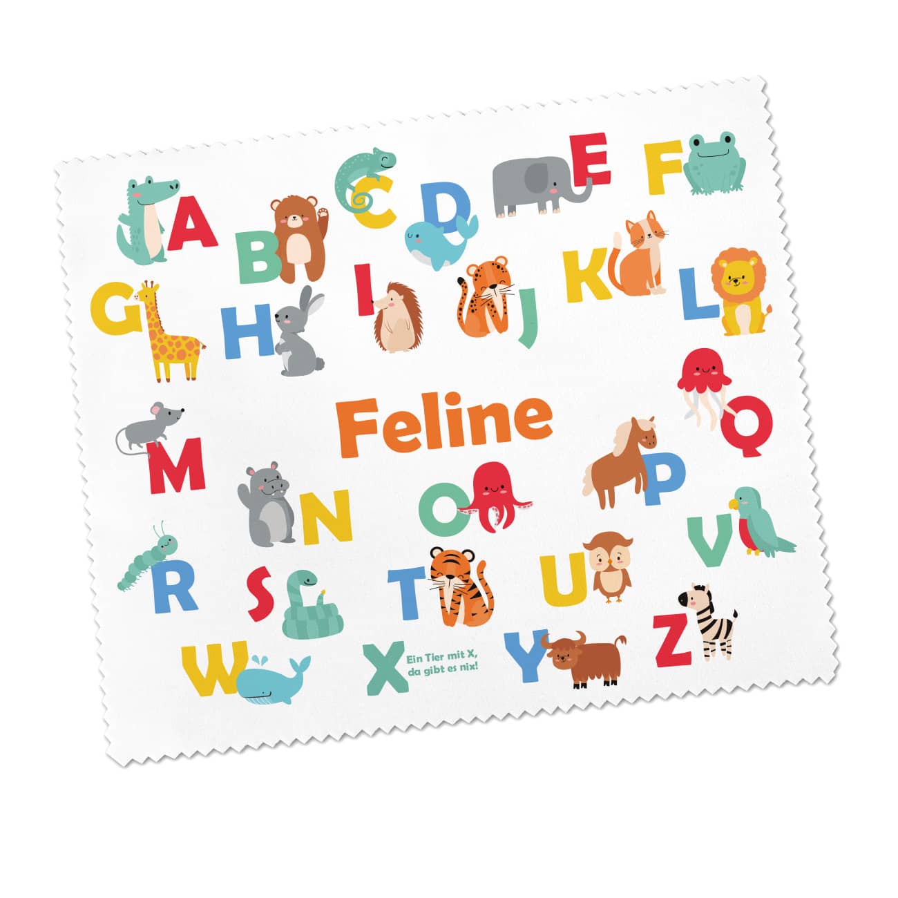 Brillenputztuch zur Einschulung mit ABC