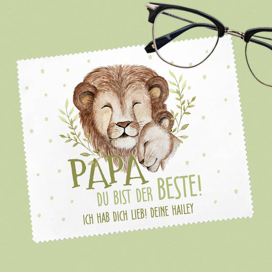 Brillenputztuch für Papa mit personalisiertem Druck