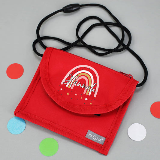Brustbeutel - Regenbogen - in verschiedenen Farben mit Namensaufdruck