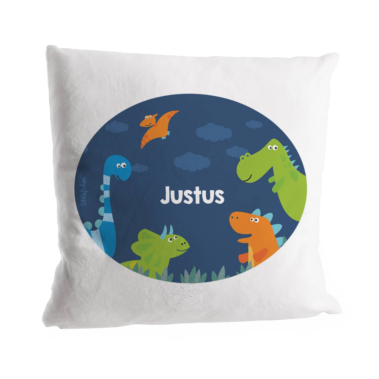 Kuschelkissen mit Dinos und Ihrem Wunschnamen bedruckt