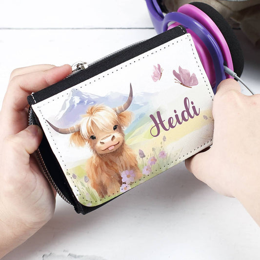Kindergeldbörse mit Kuh und Name