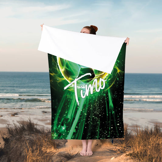 Fußball Handtuch in 3 Größen mit Wunschname bedruckt