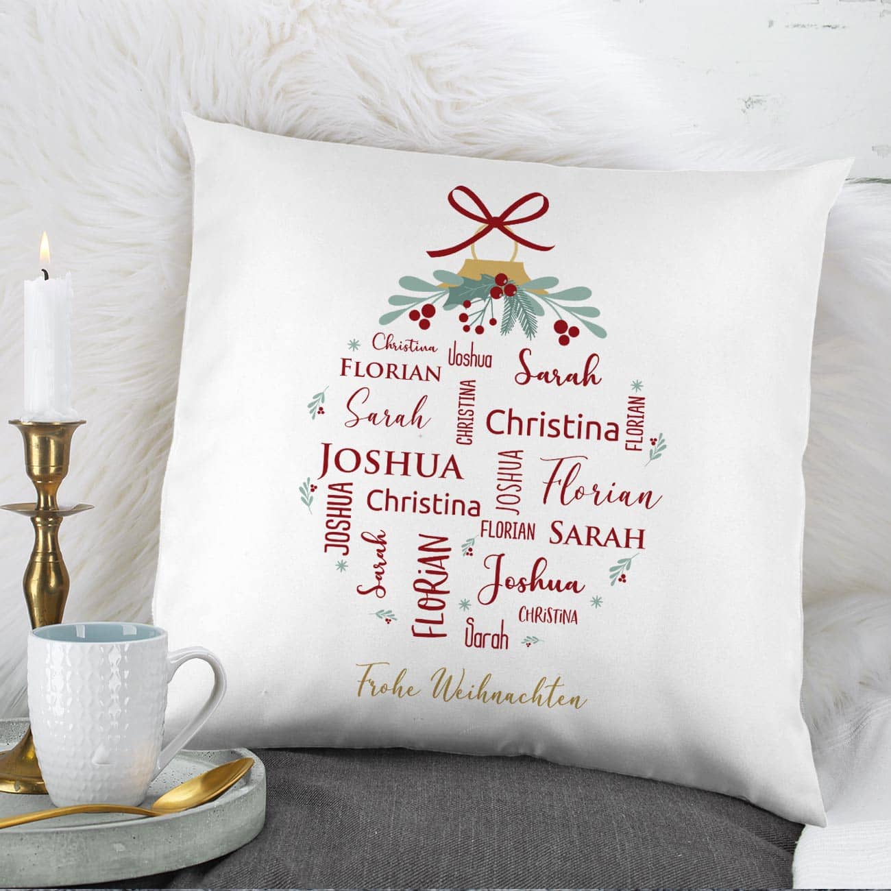 Kissen zu Weihnachten mit vier Namen