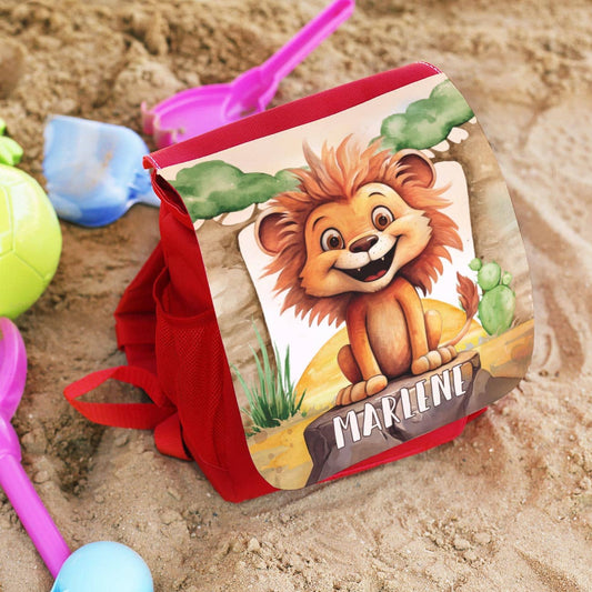 Kinderrucksack mit Löwe und Name