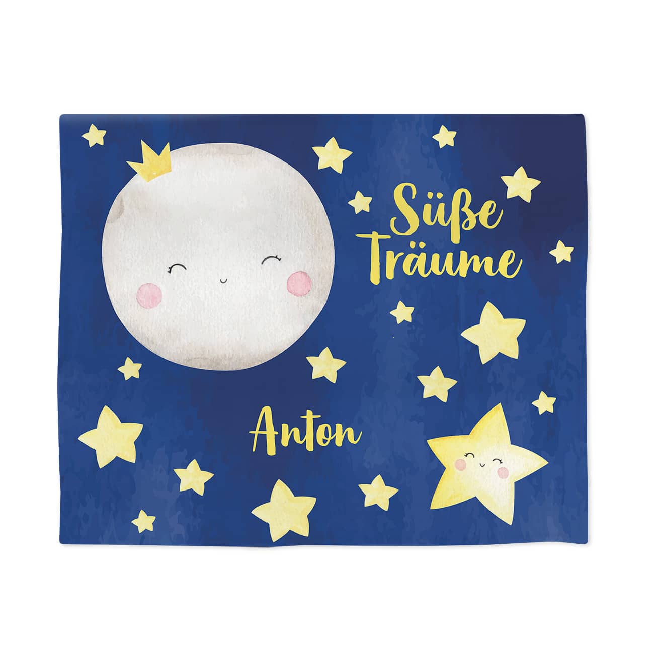 Bedruckt mit Schriftzug "Süße Träume" und Name nach Wunsch