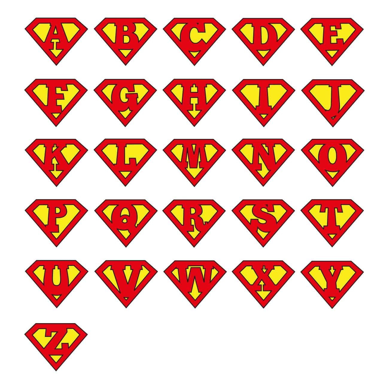 Buchstaben zur Auswahl