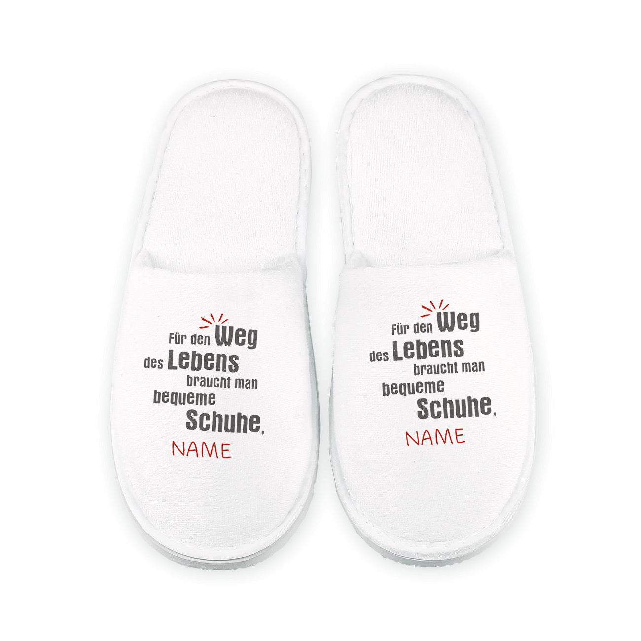 persönliche Pantoffeln für den Weg des Lebens