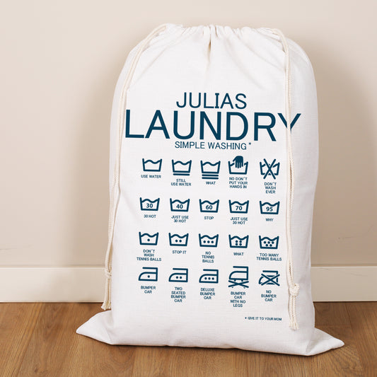 Sack für die Wäsche mit Name personalisiert