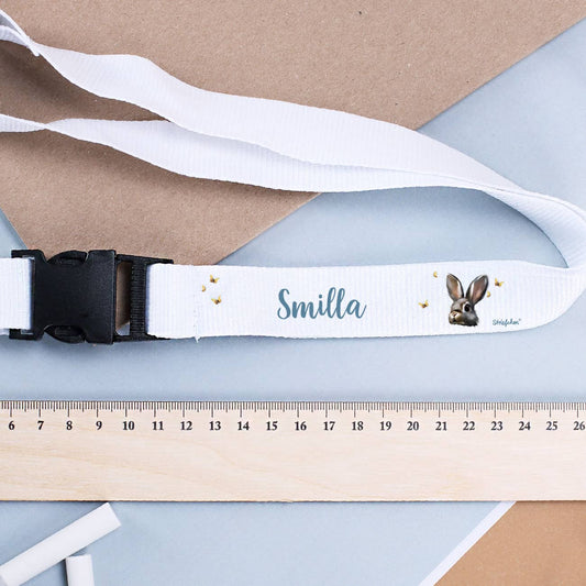 Schlüsselband mit Häschen und Name bedruckt