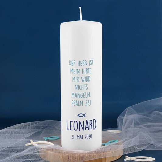 Kerze zur Konfirmation für Jungen