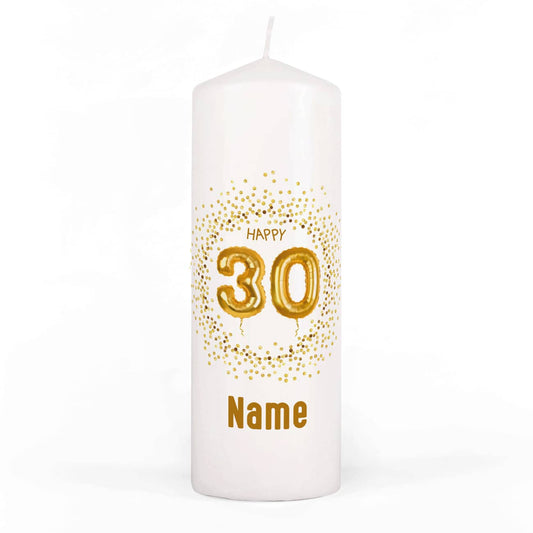 Happy 30 - Kerze mit Name zum Geburtstag