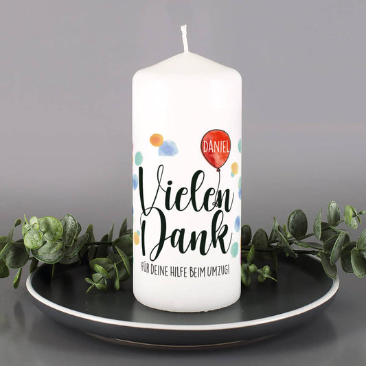Dankeschön - Kerze mit Name und persönlichem Text