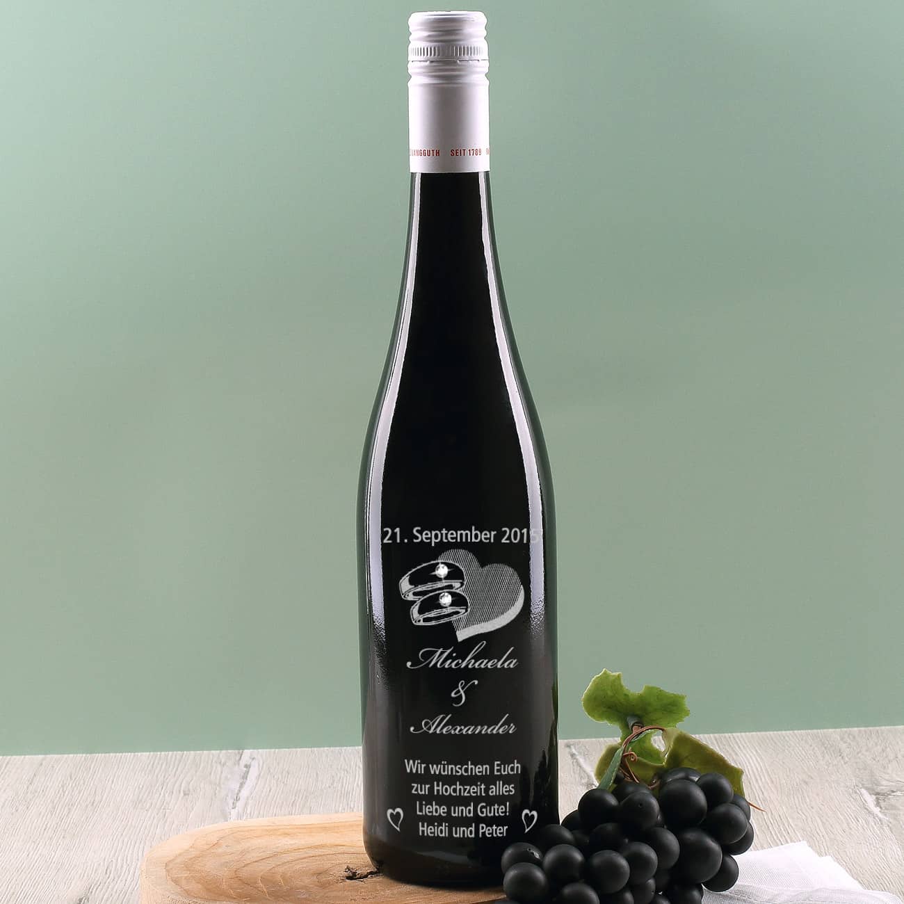 Mit Gravur in Silber