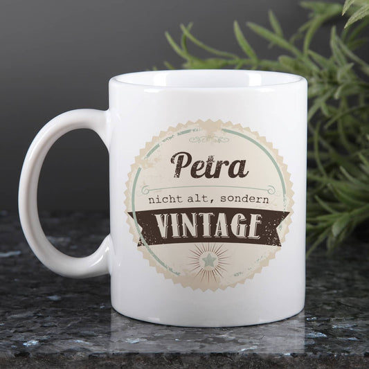 Geburtstagstasse mit Name - vintage