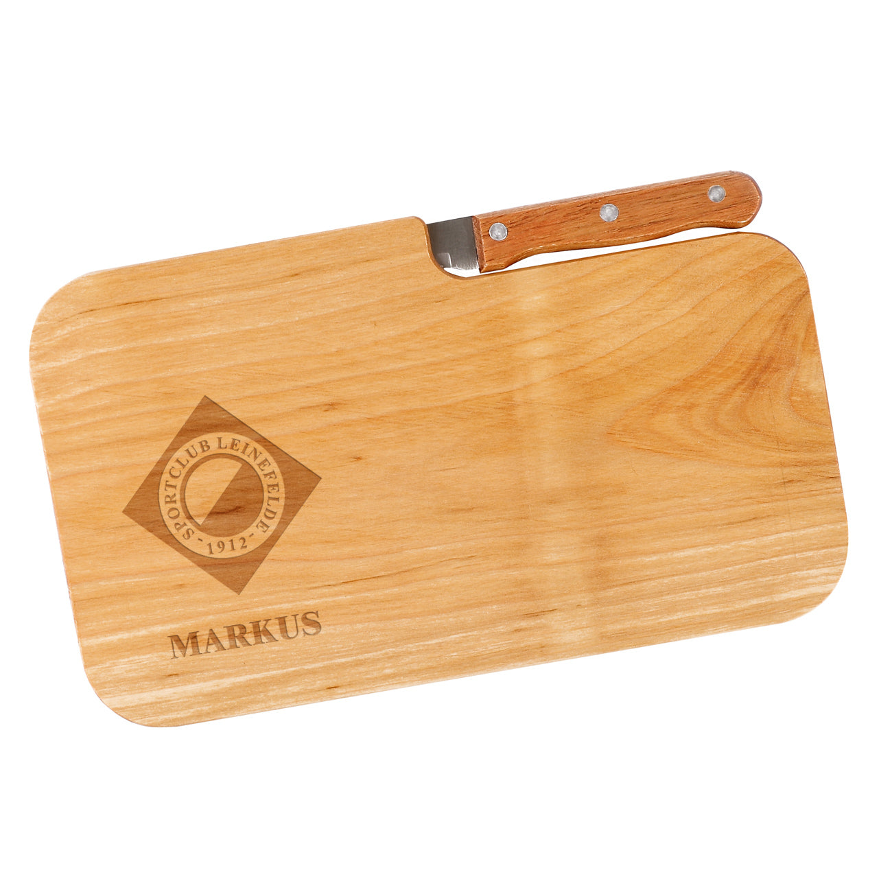 Graviertes Messerbrett mit SC Leinefelde Vereinslogo und Name