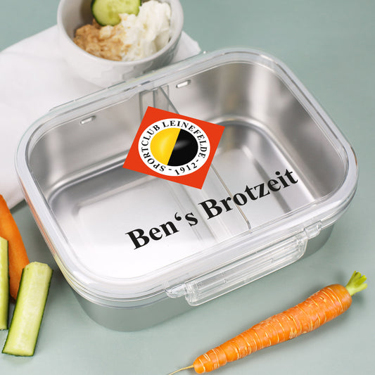 Brotdose mit SC Leinefelde Logo und Wunschzeile