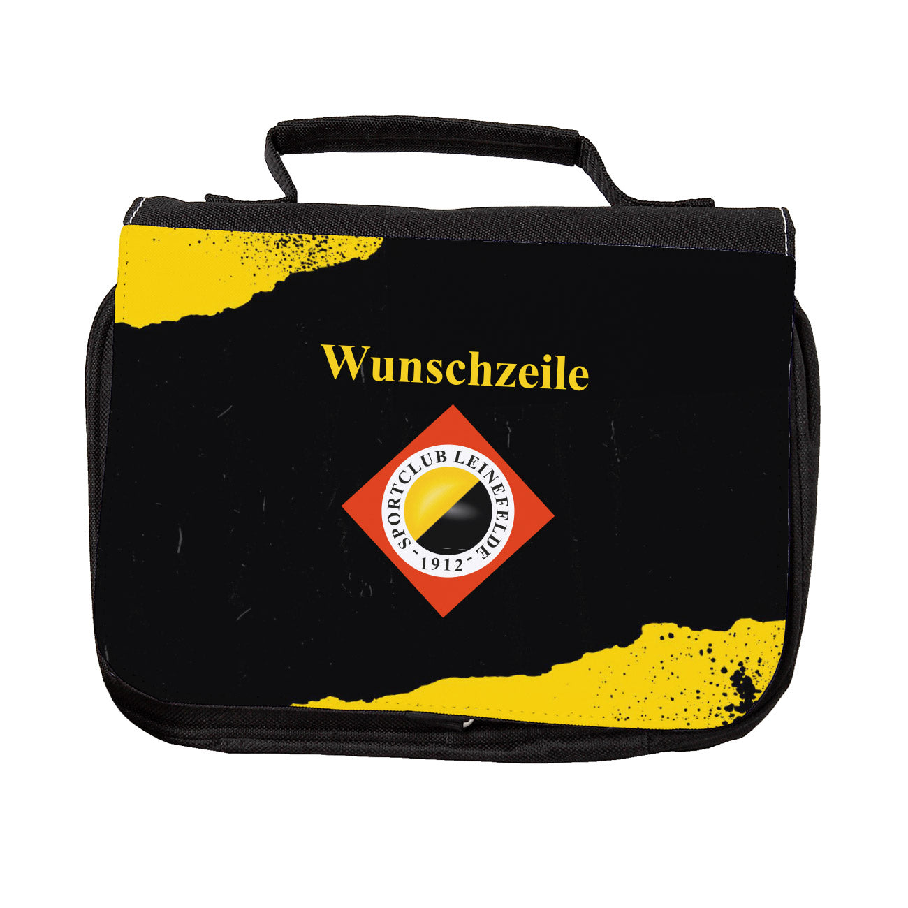 Waschtasche mit SC Leinefelde Logo und Wunschzeile