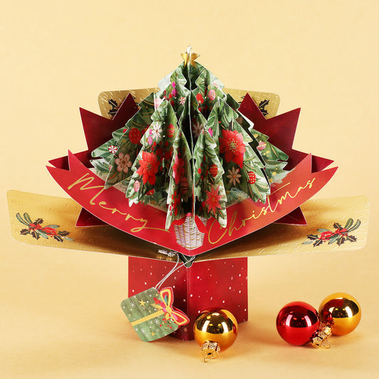 Edle Pop-Up Weihnachtskarte mit Tannenbaum