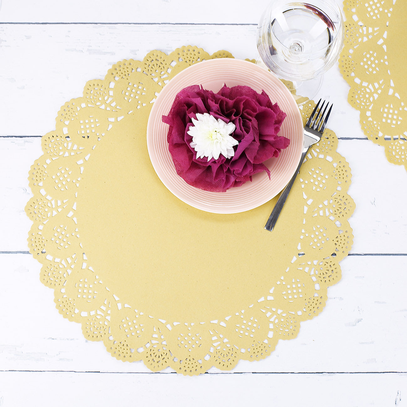 10 Platzdeckchen vintage natur –