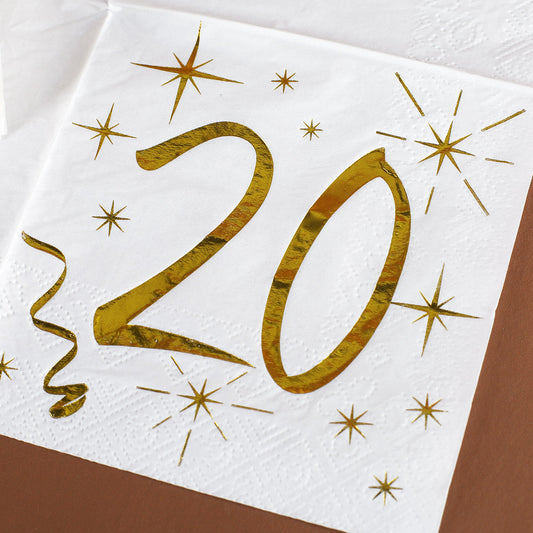 Goldene 20 als Motiv auf der Serviette