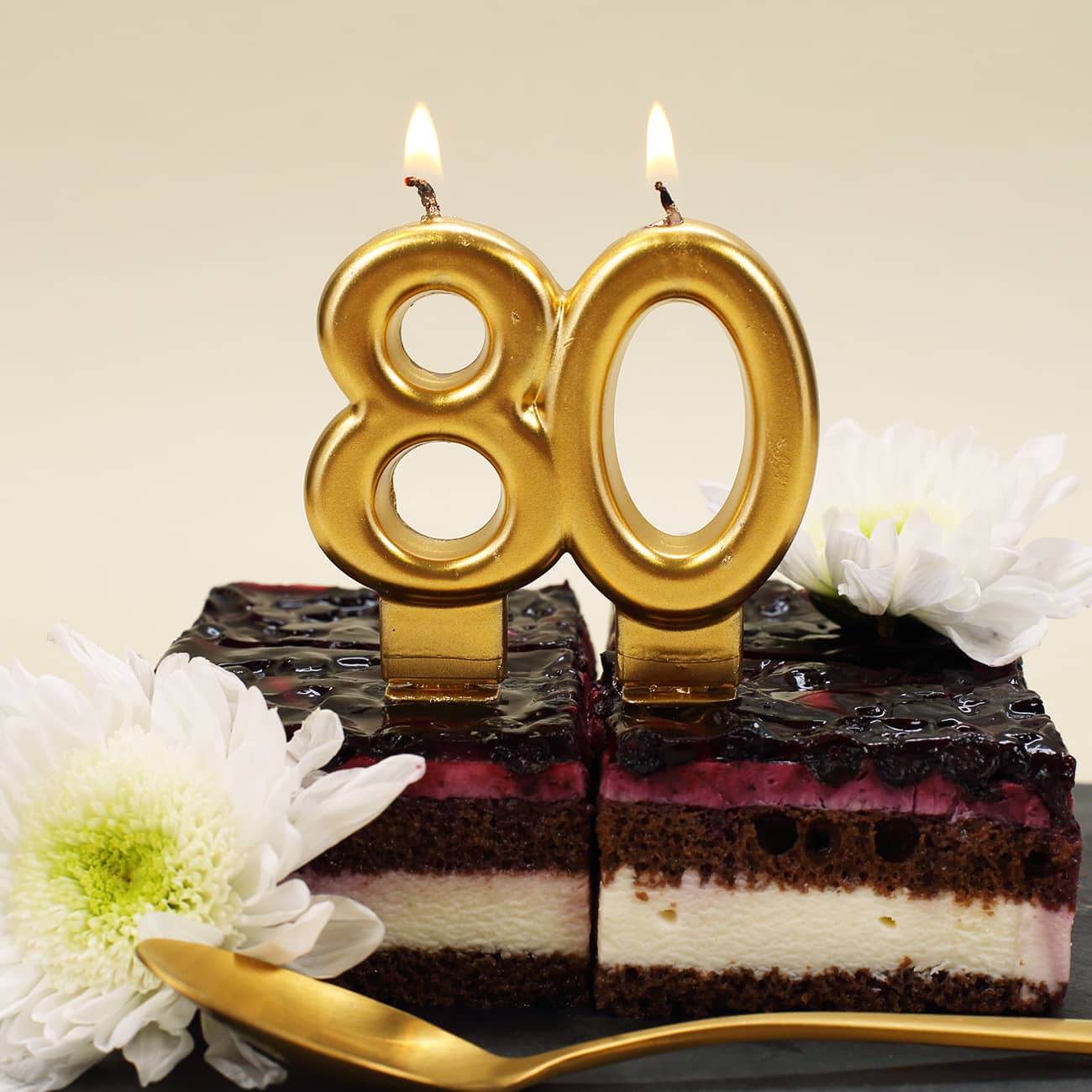 Tortenkerze in Gold tolle Deko zum Geburtstag