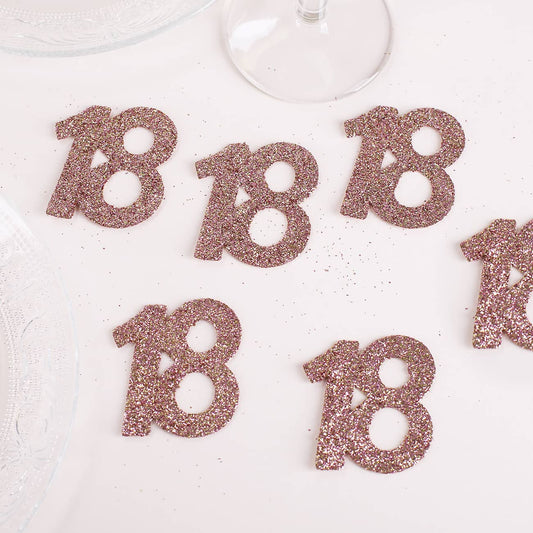 Streudeko XXL-Glitzer-Konfetti in Rosé - Zahlen