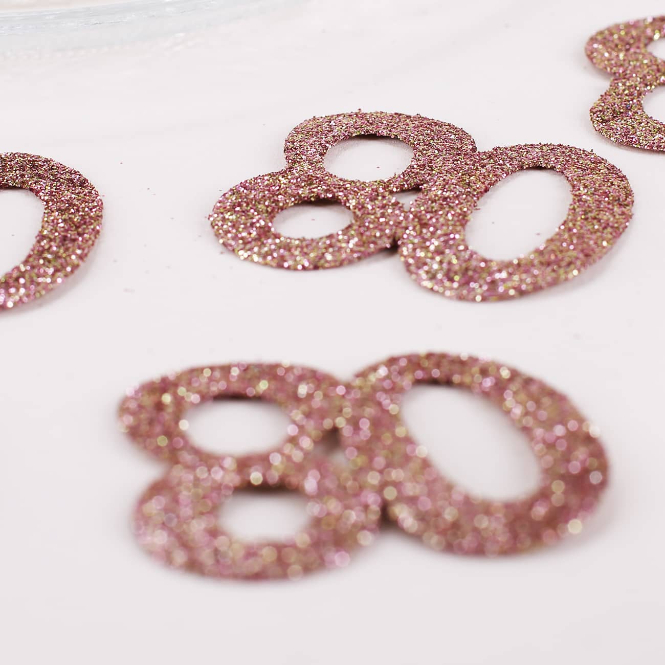 Streudeko XXL-Glitzer-Konfetti in Rosé - Zahlen