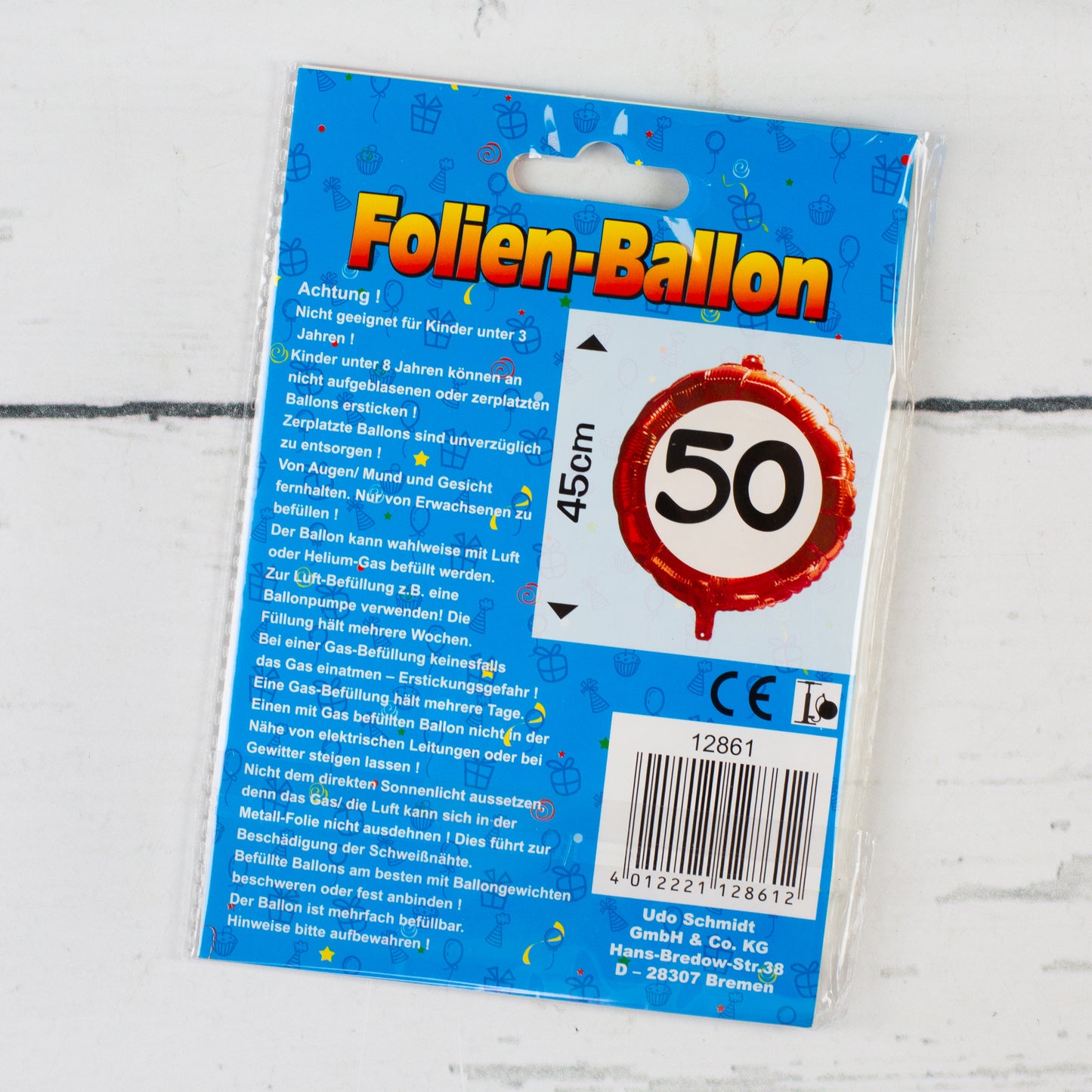 Folienballon Verkehrsschild 18 | Luftballon zum 18. Geburtstag
