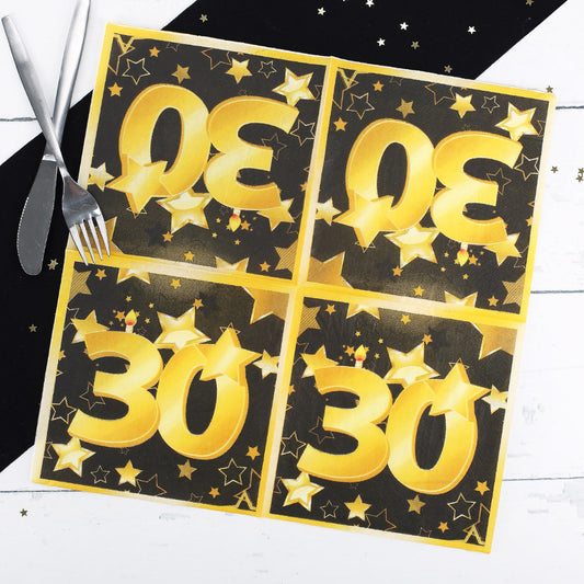 Servietten zum 30. Geburtstag - Star