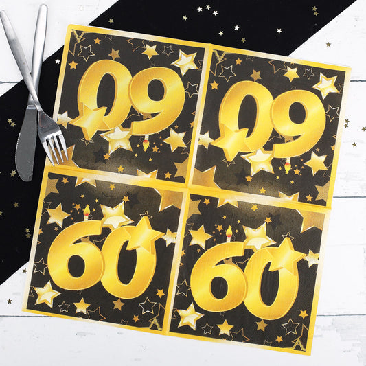 Servietten zum 60. Geburtstag - Star